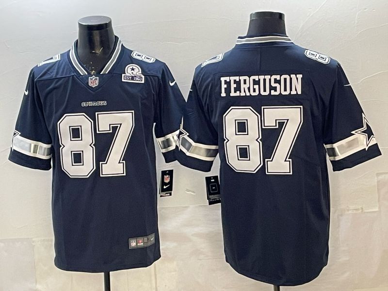 2026 Men Dallas Cowboys #87 Ferguson Blue 2th generations Nike Limited NFL Jersey style 005->dallas cowboys->NFL Jersey
